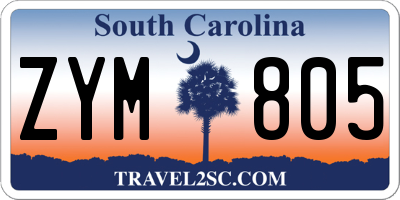 SC license plate ZYM805