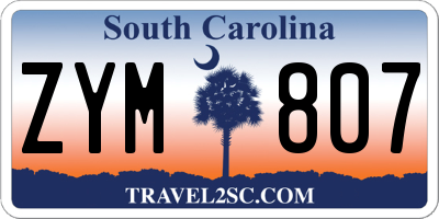 SC license plate ZYM807