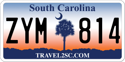 SC license plate ZYM814