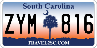 SC license plate ZYM816