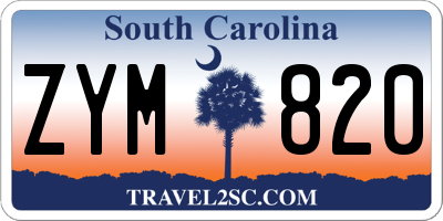 SC license plate ZYM820