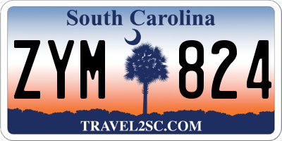 SC license plate ZYM824