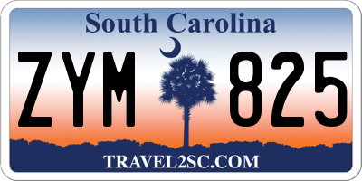 SC license plate ZYM825