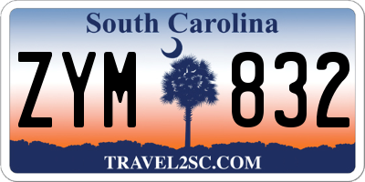 SC license plate ZYM832