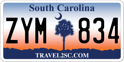 SC license plate ZYM834