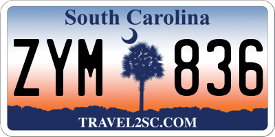 SC license plate ZYM836