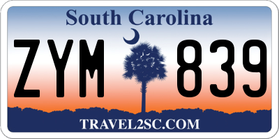 SC license plate ZYM839