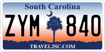 SC license plate ZYM840