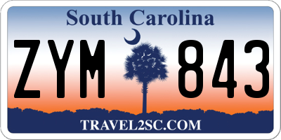 SC license plate ZYM843