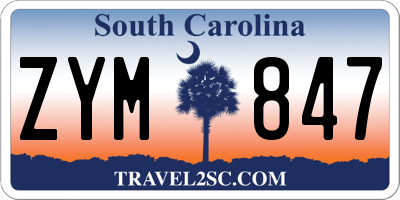 SC license plate ZYM847