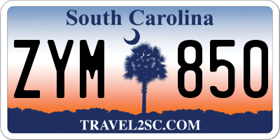 SC license plate ZYM850