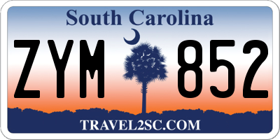 SC license plate ZYM852