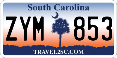 SC license plate ZYM853