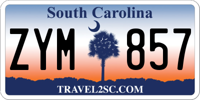 SC license plate ZYM857