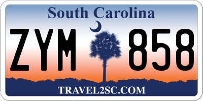 SC license plate ZYM858