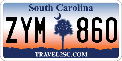 SC license plate ZYM860