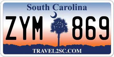 SC license plate ZYM869