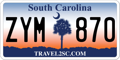 SC license plate ZYM870