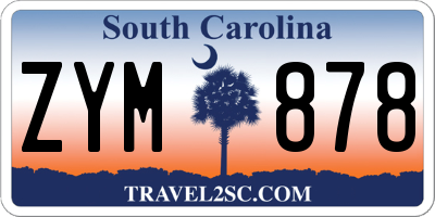 SC license plate ZYM878