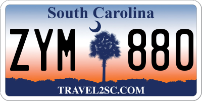 SC license plate ZYM880