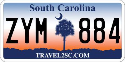 SC license plate ZYM884