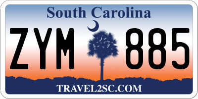 SC license plate ZYM885
