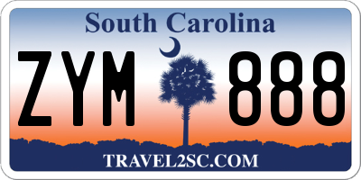 SC license plate ZYM888