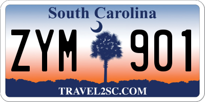 SC license plate ZYM901