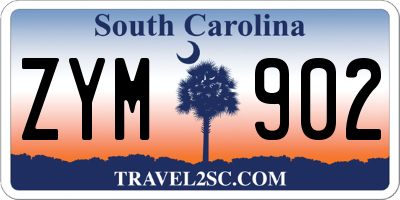 SC license plate ZYM902