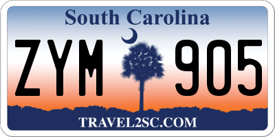 SC license plate ZYM905
