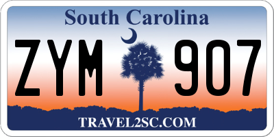 SC license plate ZYM907