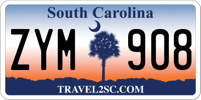 SC license plate ZYM908