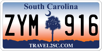 SC license plate ZYM916