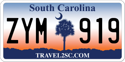 SC license plate ZYM919