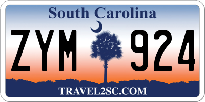 SC license plate ZYM924