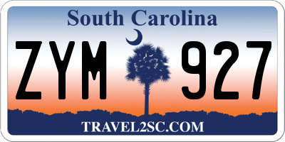 SC license plate ZYM927