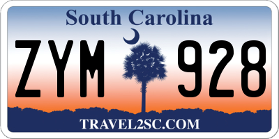 SC license plate ZYM928