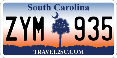 SC license plate ZYM935
