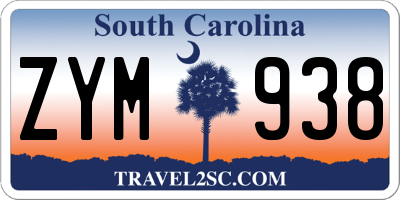 SC license plate ZYM938