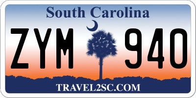 SC license plate ZYM940
