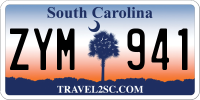 SC license plate ZYM941