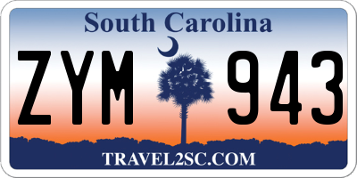SC license plate ZYM943