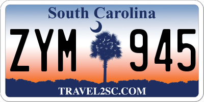 SC license plate ZYM945