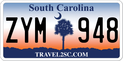 SC license plate ZYM948