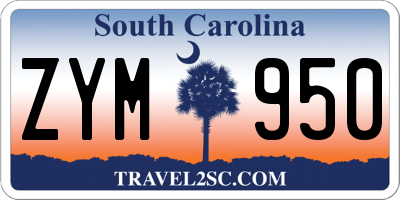 SC license plate ZYM950