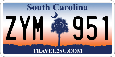 SC license plate ZYM951
