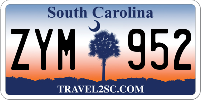 SC license plate ZYM952