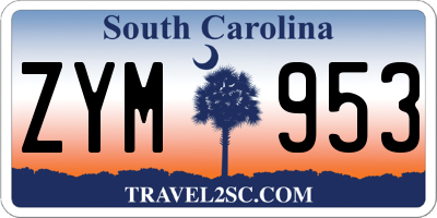 SC license plate ZYM953