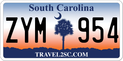SC license plate ZYM954