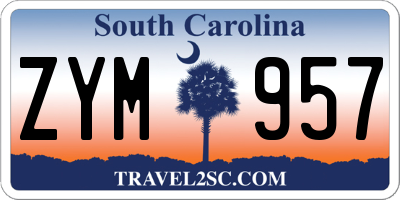 SC license plate ZYM957